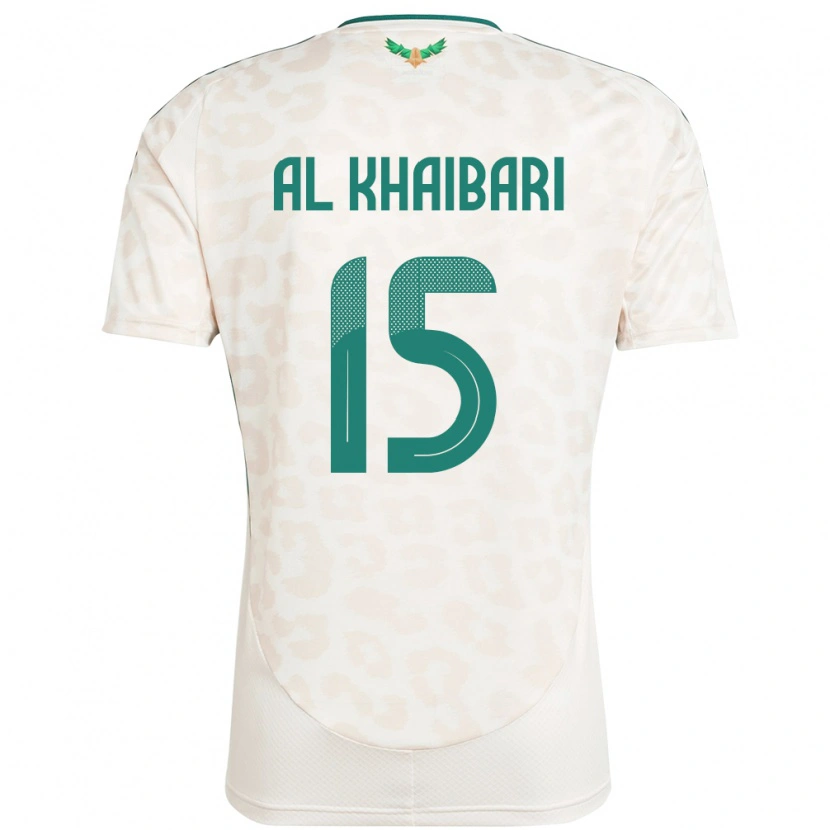 Danxen Donna Maglia Arabia Saudita Abdullah Al-Khaibari #15 Bianco Kit Gara Away 24-26 Maglietta