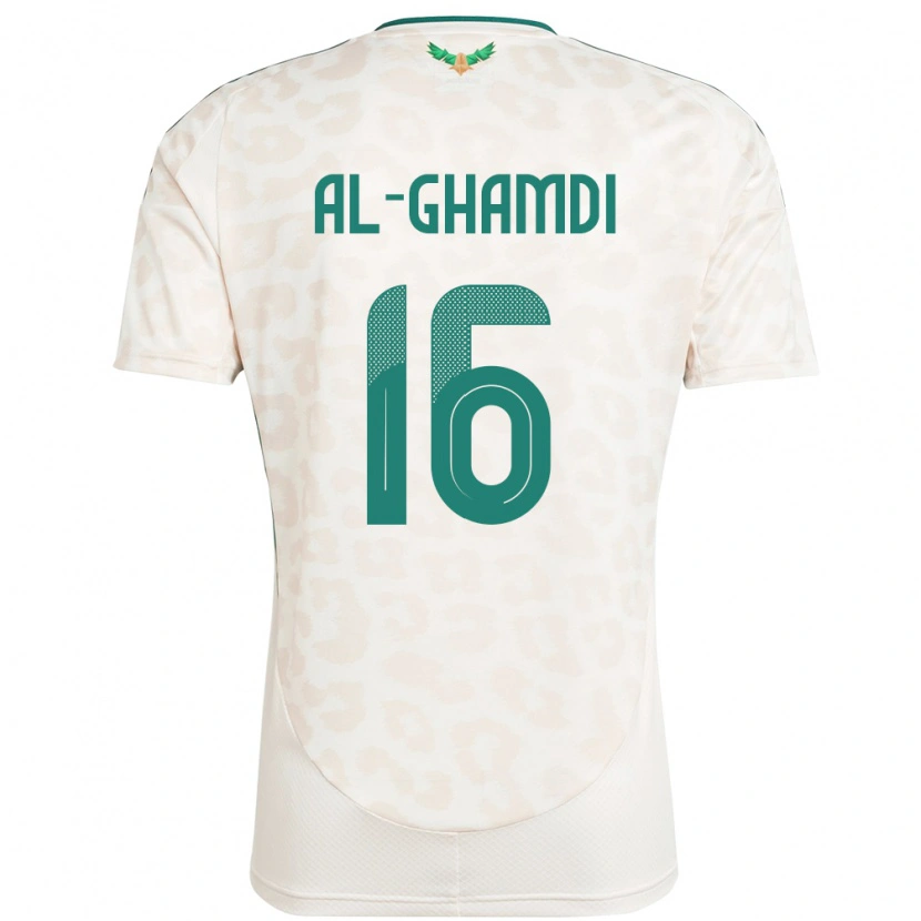 Danxen Donna Maglia Arabia Saudita Faisal Al-Ghamdi #16 Bianco Kit Gara Away 24-26 Maglietta
