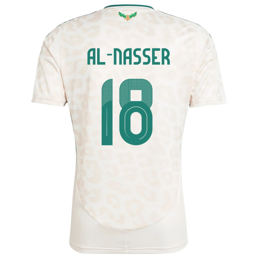 Danxen Donna Maglia Arabia Saudita Saad Al-Nasser #18 Bianco Kit Gara Away 24-26 Maglietta