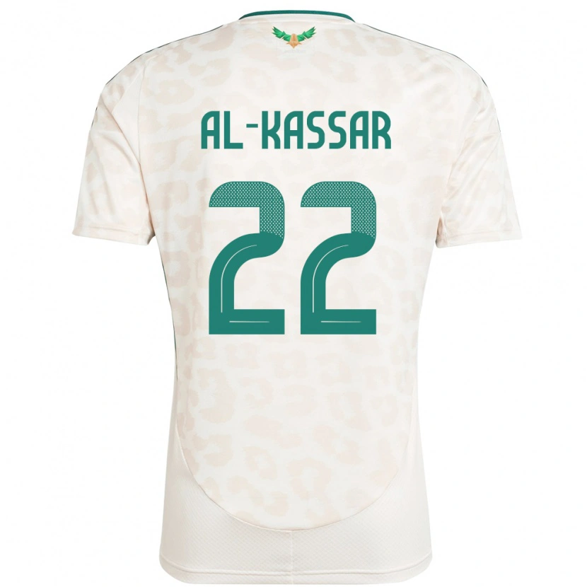 Danxen Donna Maglia Arabia Saudita Ahmed Al-Kassar #22 Bianco Kit Gara Away 24-26 Maglietta