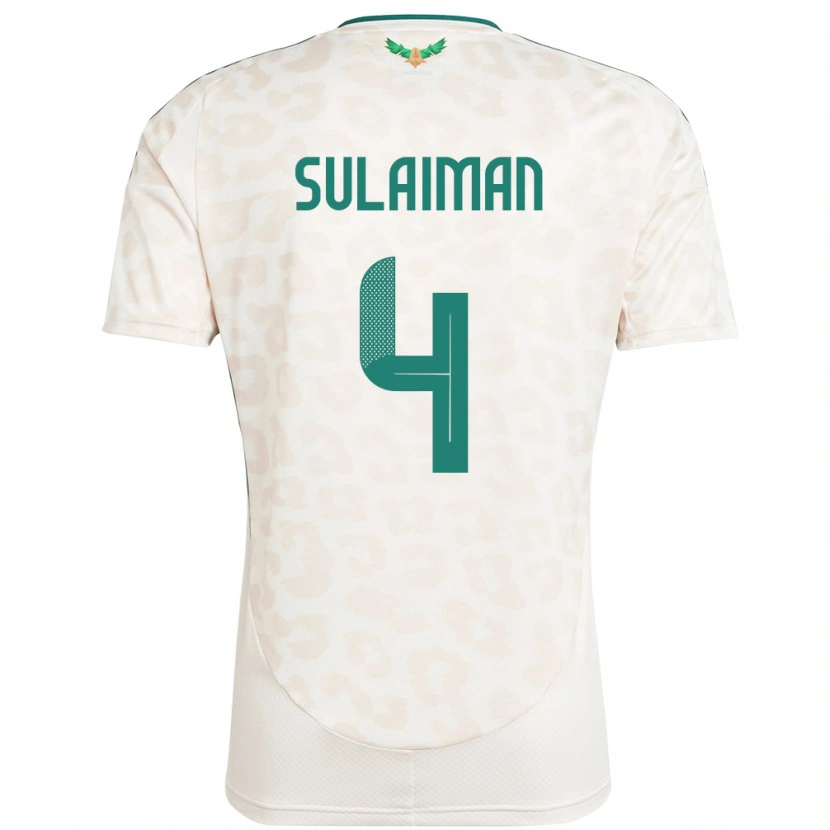 Danxen Donna Maglia Arabia Saudita Mohammed Sulaiman #4 Bianco Kit Gara Away 24-26 Maglietta