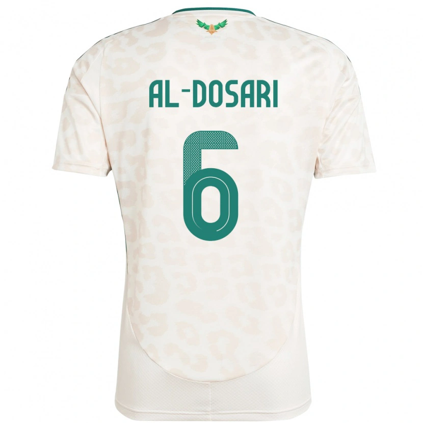 Danxen Donna Maglia Arabia Saudita Saeed Al-Dosari #6 Bianco Kit Gara Away 24-26 Maglietta