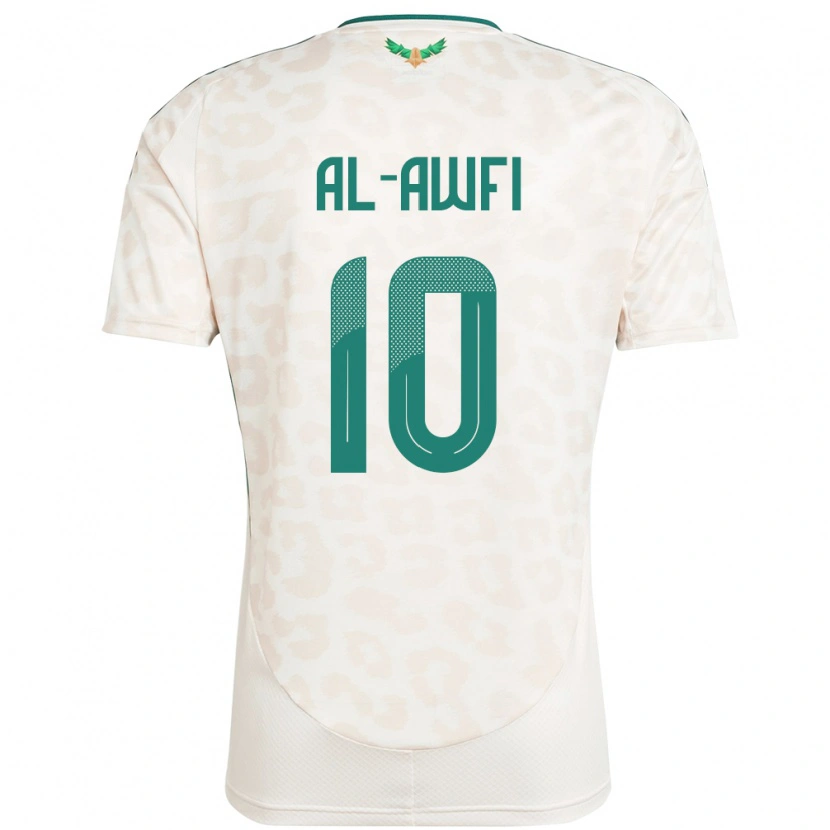 Danxen Donna Maglia Arabia Saudita Al-Walid Al-Awfi #10 Bianco Kit Gara Away 24-26 Maglietta