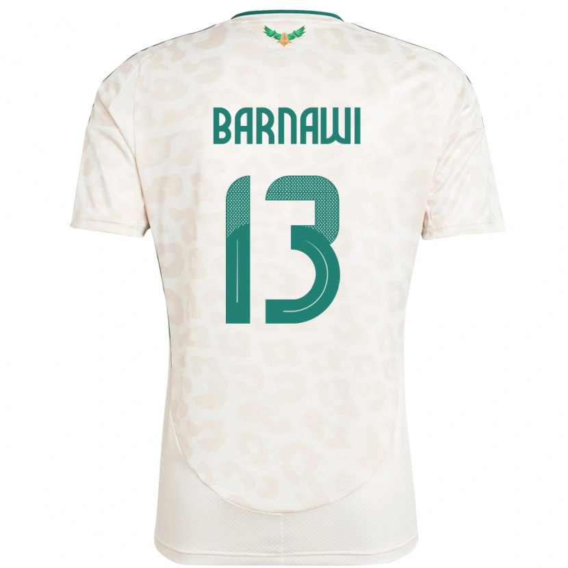 Danxen Donna Maglia Arabia Saudita Abdulsalam Barnawi #13 Bianco Kit Gara Away 24-26 Maglietta