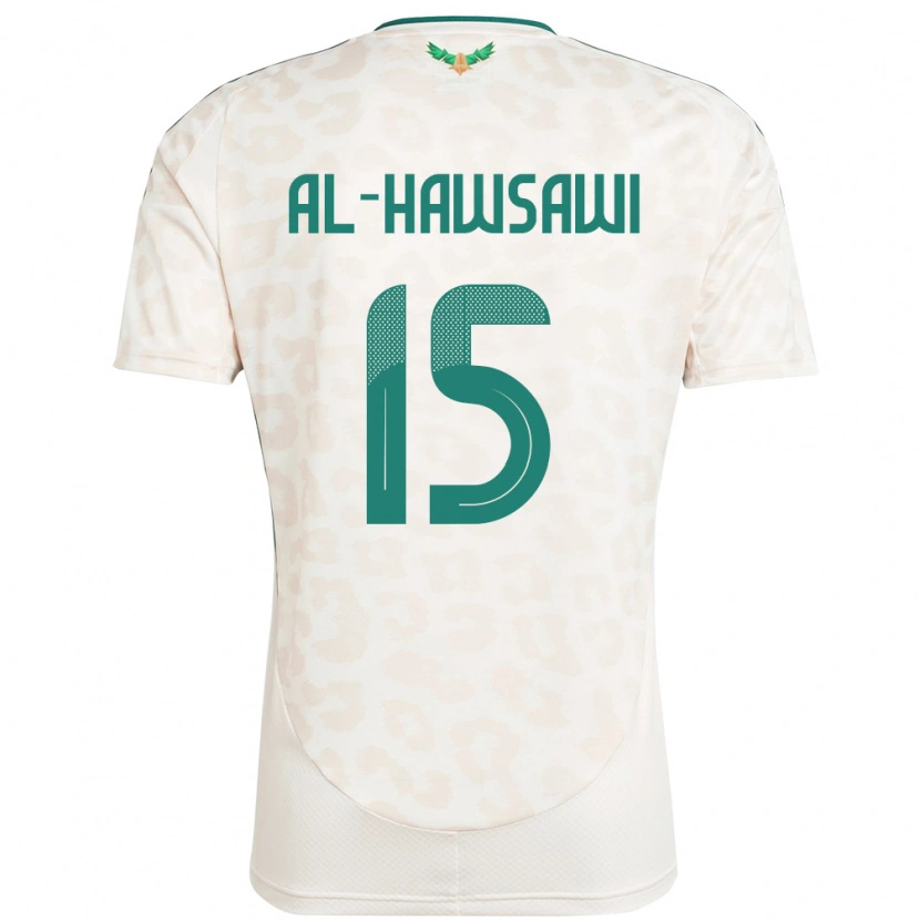 Danxen Donna Maglia Arabia Saudita Suhayb Al-Hawsawi #15 Bianco Kit Gara Away 24-26 Maglietta