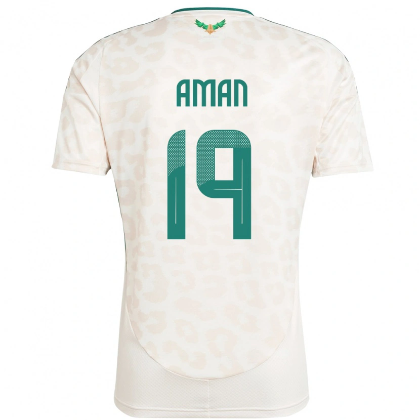 Danxen Donna Maglia Arabia Saudita Awad Aman #19 Bianco Kit Gara Away 24-26 Maglietta