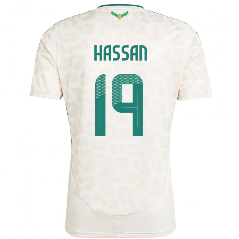 Danxen Donna Maglia Arabia Saudita Abdulhakim Hassan #19 Bianco Kit Gara Away 24-26 Maglietta