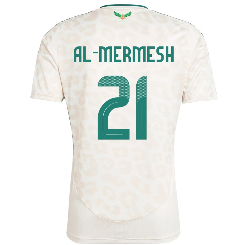 Danxen Donna Maglia Arabia Saudita Osama Al-Mermesh #21 Bianco Kit Gara Away 24-26 Maglietta