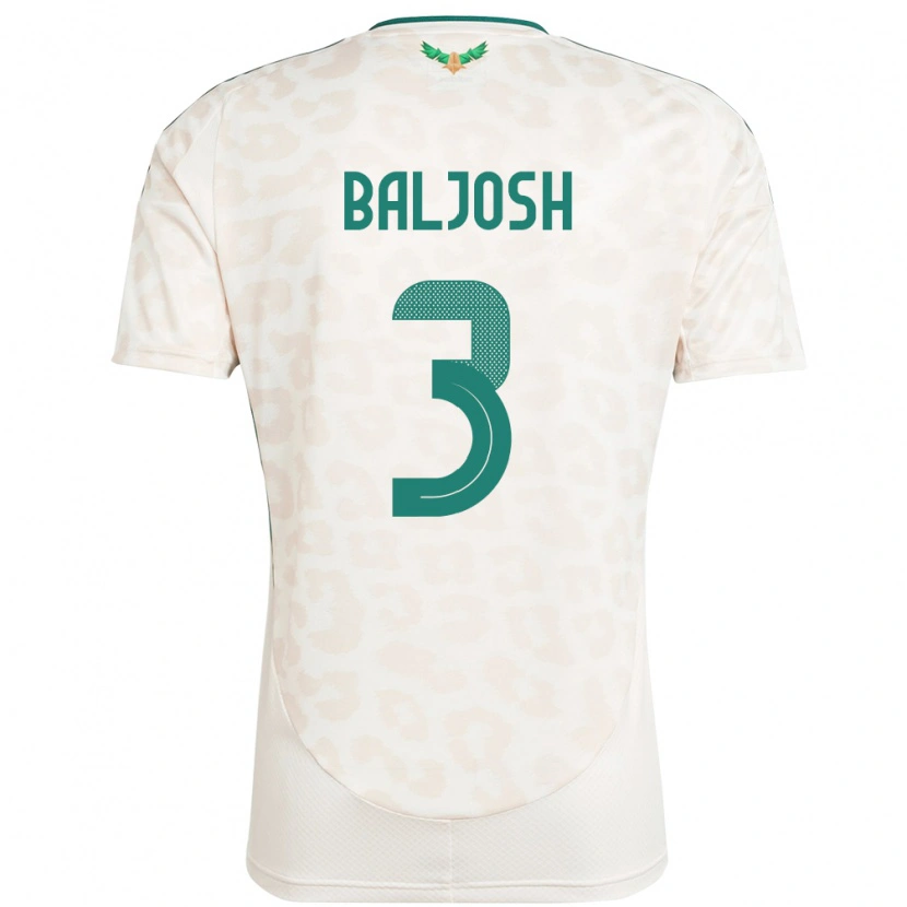 Danxen Donna Maglia Arabia Saudita Turki Baljosh #3 Bianco Kit Gara Away 24-26 Maglietta