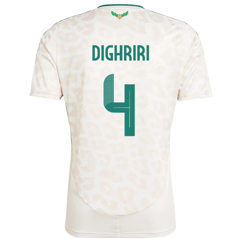 Danxen Donna Maglia Arabia Saudita Khalid Dighriri #4 Bianco Kit Gara Away 24-26 Maglietta