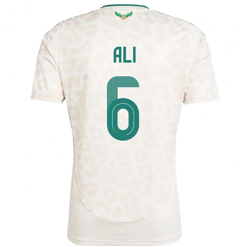 Danxen Donna Maglia Arabia Saudita Amjad Ali #6 Bianco Kit Gara Away 24-26 Maglietta