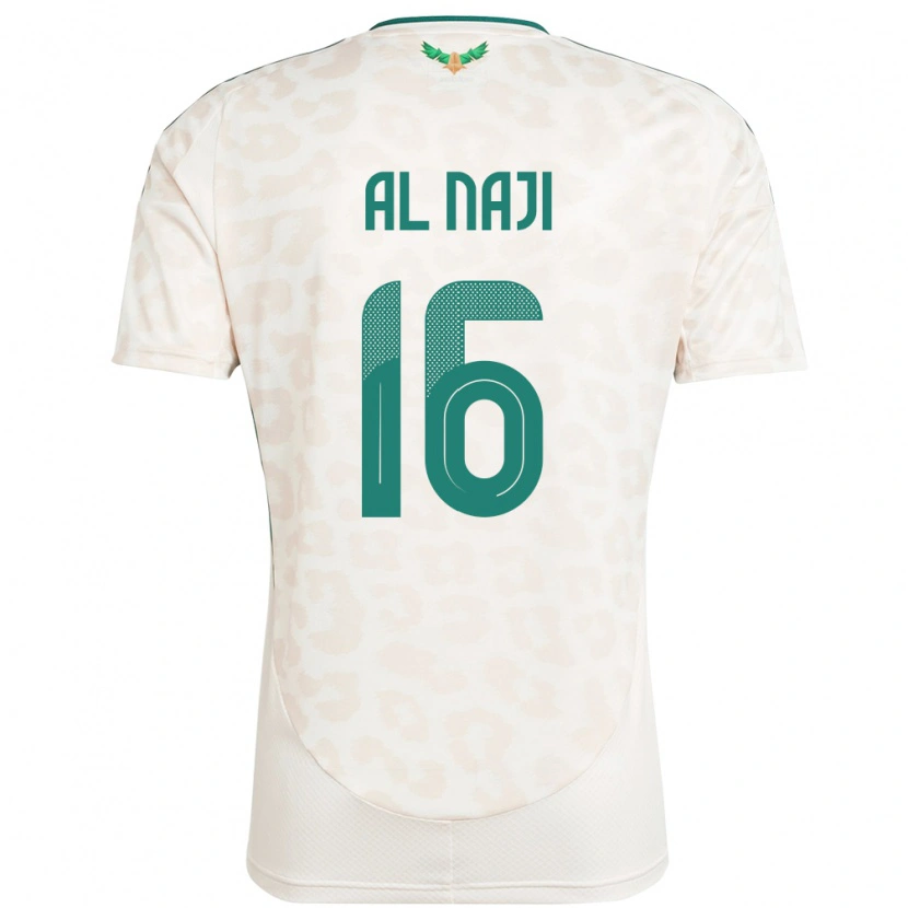 Danxen Donna Maglia Arabia Saudita Sami Al Naji #16 Bianco Kit Gara Away 24-26 Maglietta