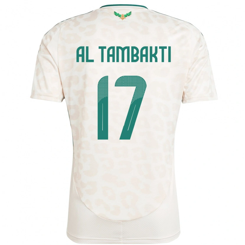 Danxen Donna Maglia Arabia Saudita Hassan Al Tambakti #17 Bianco Kit Gara Away 24-26 Maglietta