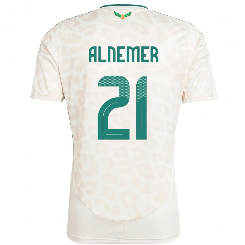 Danxen Donna Maglia Arabia Saudita Meshari Alnemer #21 Bianco Kit Gara Away 24-26 Maglietta