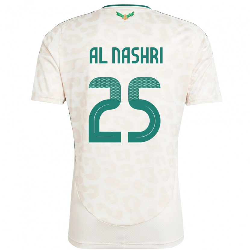 Danxen Donna Maglia Arabia Saudita Awad Al Nashri #25 Bianco Kit Gara Away 24-26 Maglietta