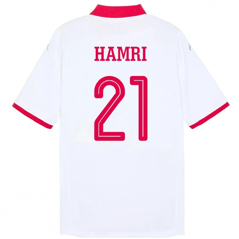 Danxen Donna Maglia Tunisia Rabii Hamri #21 Bianco Kit Gara Away 24-26 Maglietta