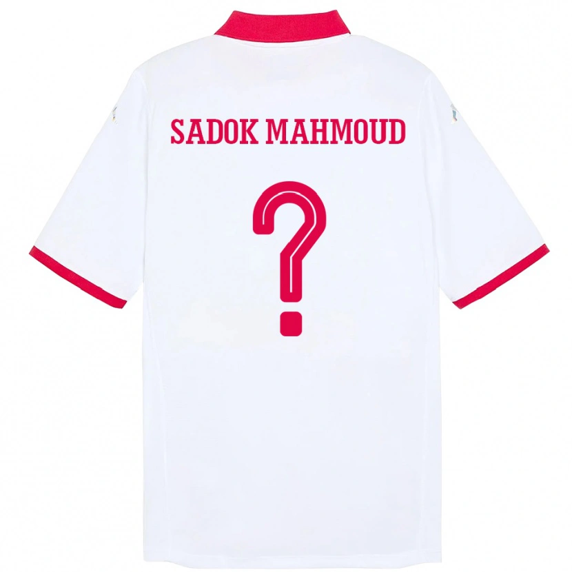 Danxen Donna Maglia Tunisia Mohamed Sadok Mahmoud #0 Bianco Kit Gara Away 24-26 Maglietta
