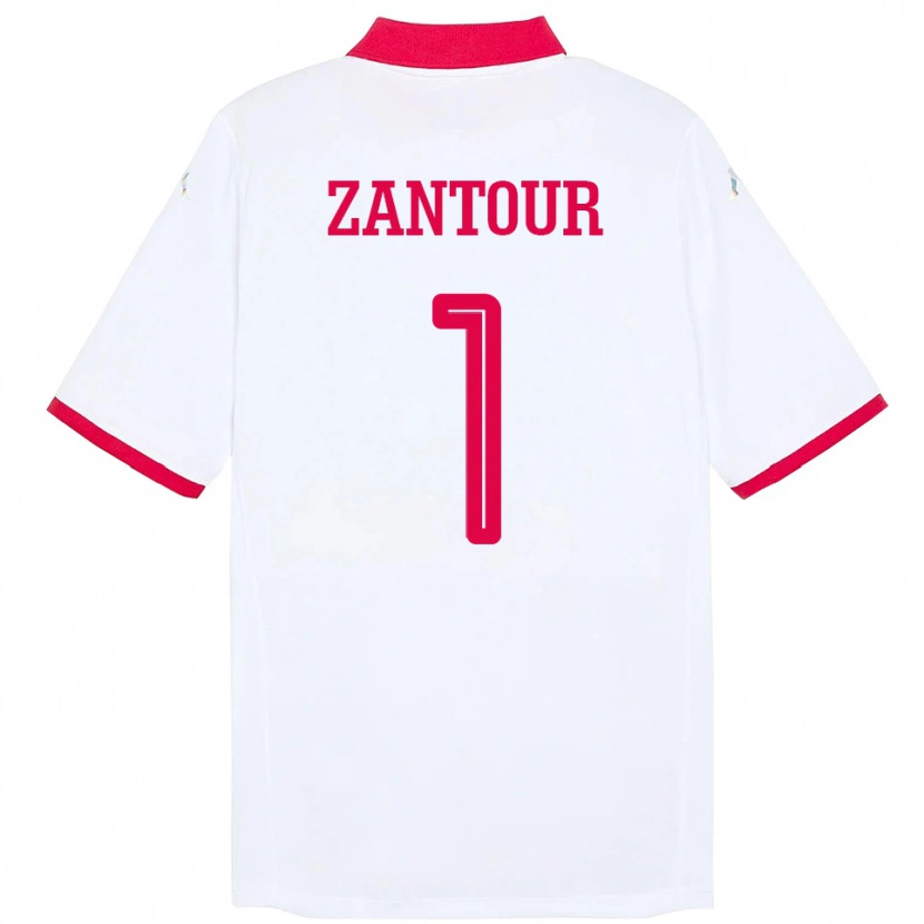 Danxen Donna Maglia Tunisia Ishak Zantour #1 Bianco Kit Gara Away 24-26 Maglietta