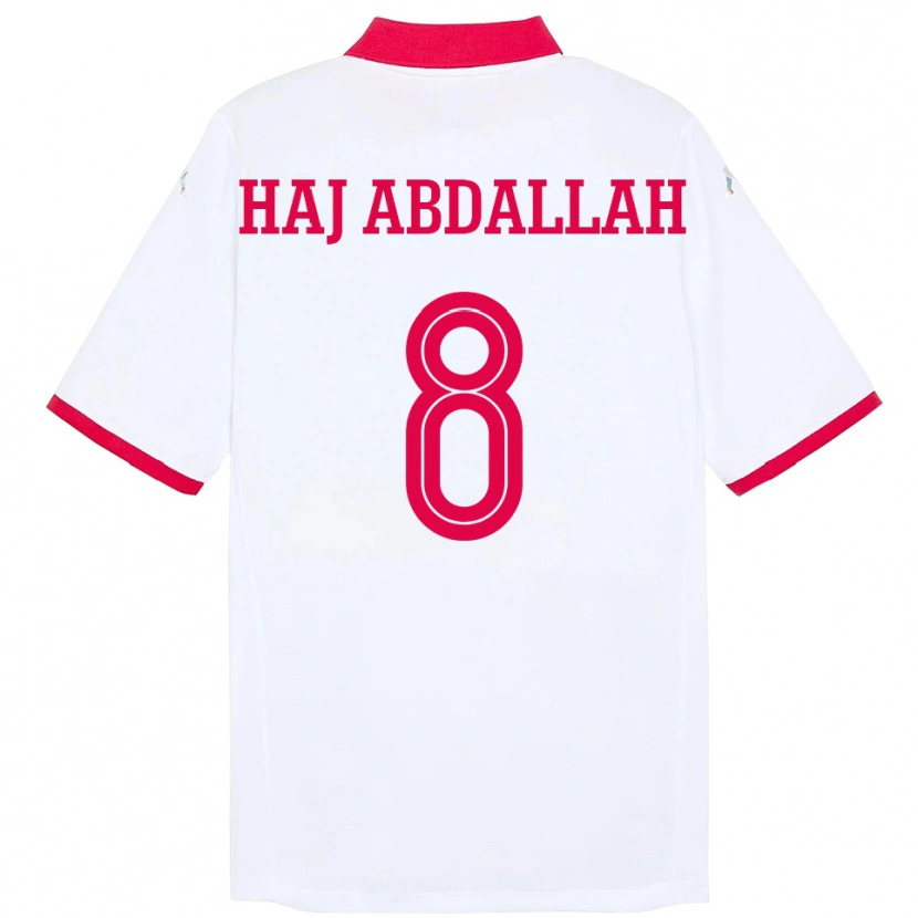 Danxen Donna Maglia Tunisia Saifedine Haj Abdallah #8 Bianco Kit Gara Away 24-26 Maglietta