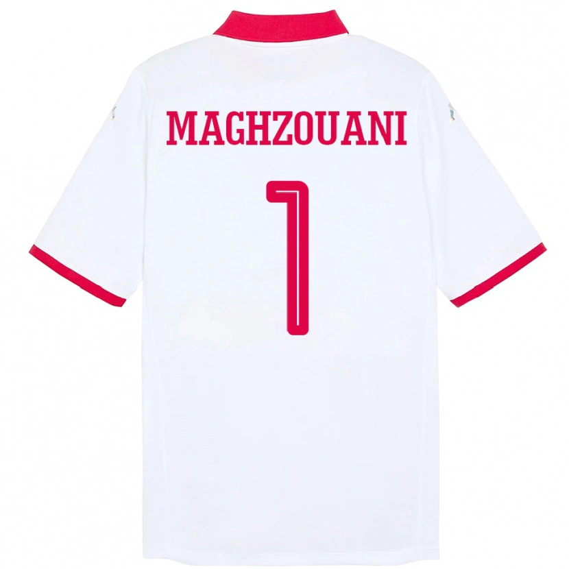 Danxen Donna Maglia Tunisia Wassim Maghzouani #1 Bianco Kit Gara Away 24-26 Maglietta