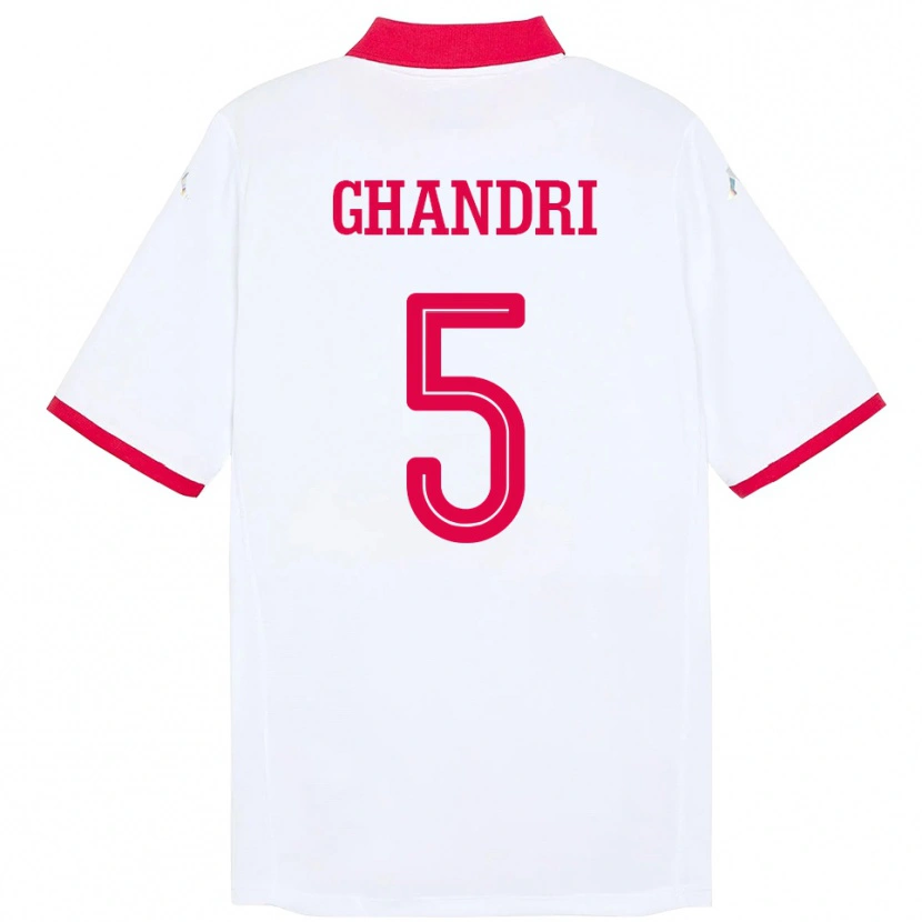 Danxen Donna Maglia Tunisia Nader Ghandri #5 Bianco Kit Gara Away 24-26 Maglietta