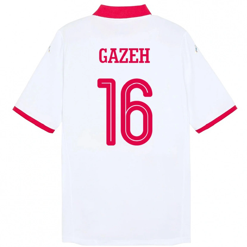 Danxen Donna Maglia Tunisia Raed Gazeh #16 Bianco Kit Gara Away 24-26 Maglietta