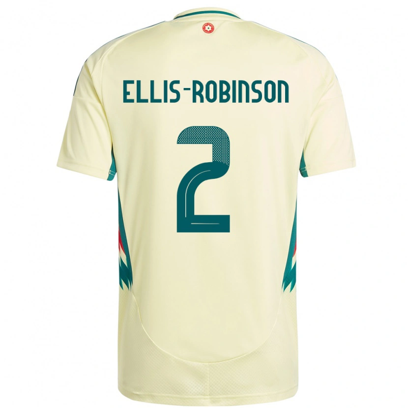 Danxen Donna Maglia Galles Eddie Ellis-Robinson #2 Beige Giallo Kit Gara Away 24-26 Maglietta