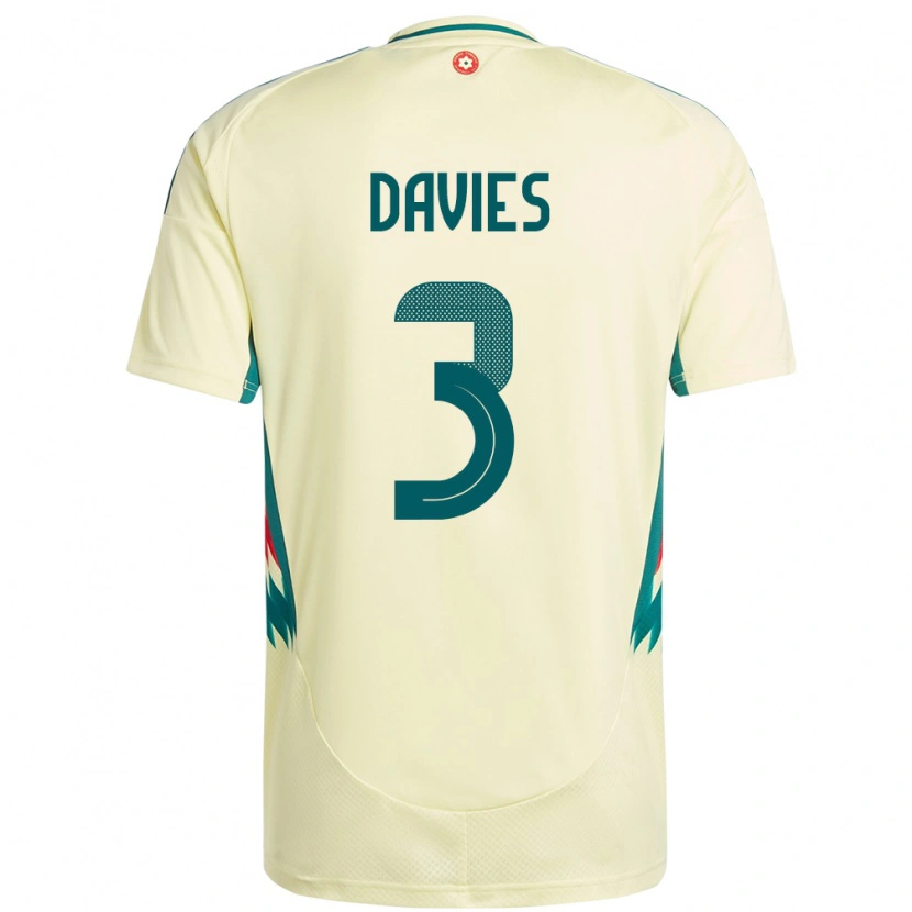 Danxen Donna Maglia Galles Mael Davies #3 Beige Giallo Kit Gara Away 24-26 Maglietta