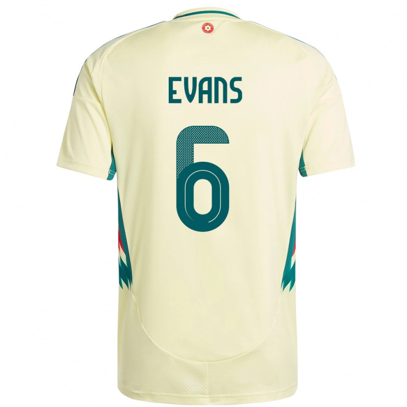 Danxen Donna Maglia Galles Louis Evans #6 Beige Giallo Kit Gara Away 24-26 Maglietta
