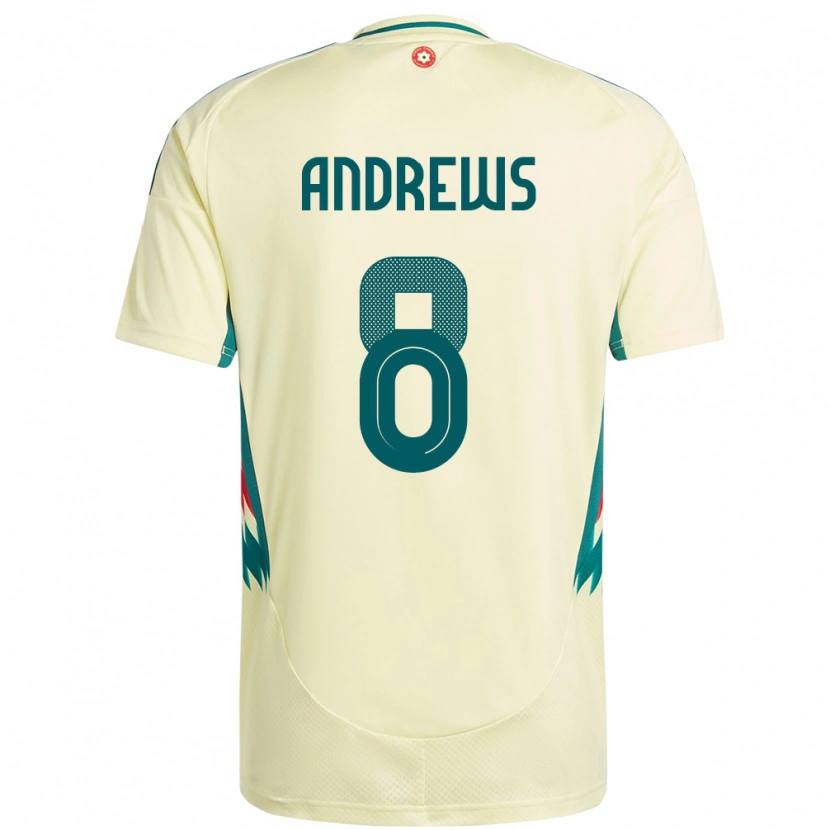 Danxen Donna Maglia Galles Kai Andrews #8 Beige Giallo Kit Gara Away 24-26 Maglietta