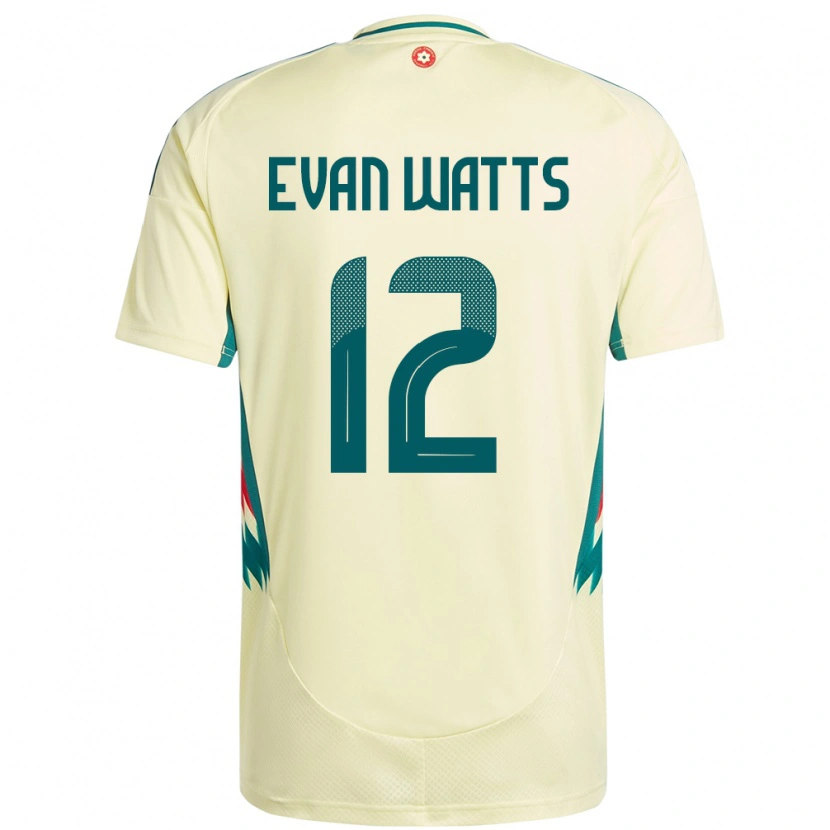 Danxen Donna Maglia Galles Evan Watts #12 Beige Giallo Kit Gara Away 24-26 Maglietta