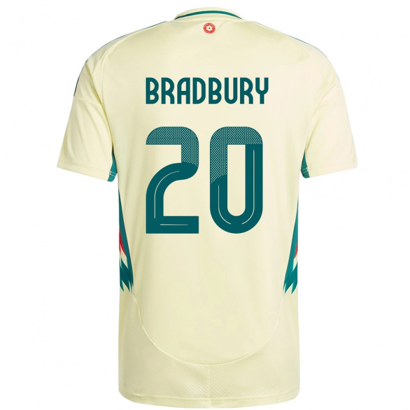 Danxen Donna Maglia Galles Louie Bradbury #20 Beige Giallo Kit Gara Away 24-26 Maglietta