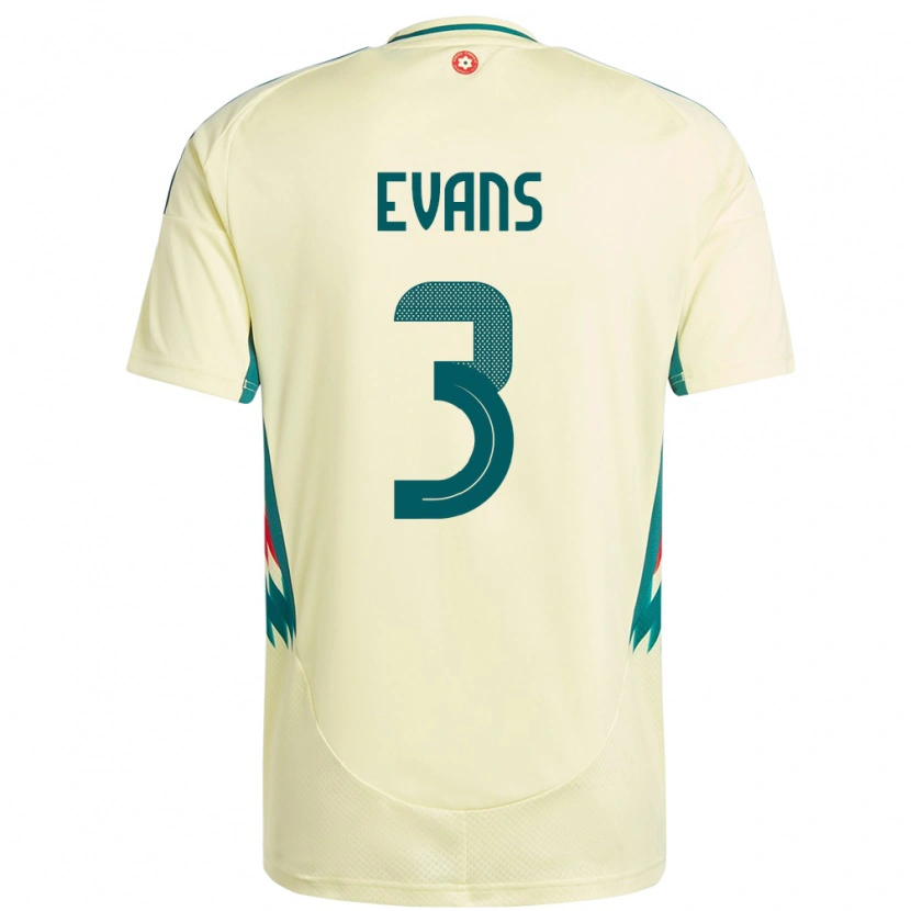 Danxen Donna Maglia Galles Gemma Evans #3 Beige Giallo Kit Gara Away 24-26 Maglietta