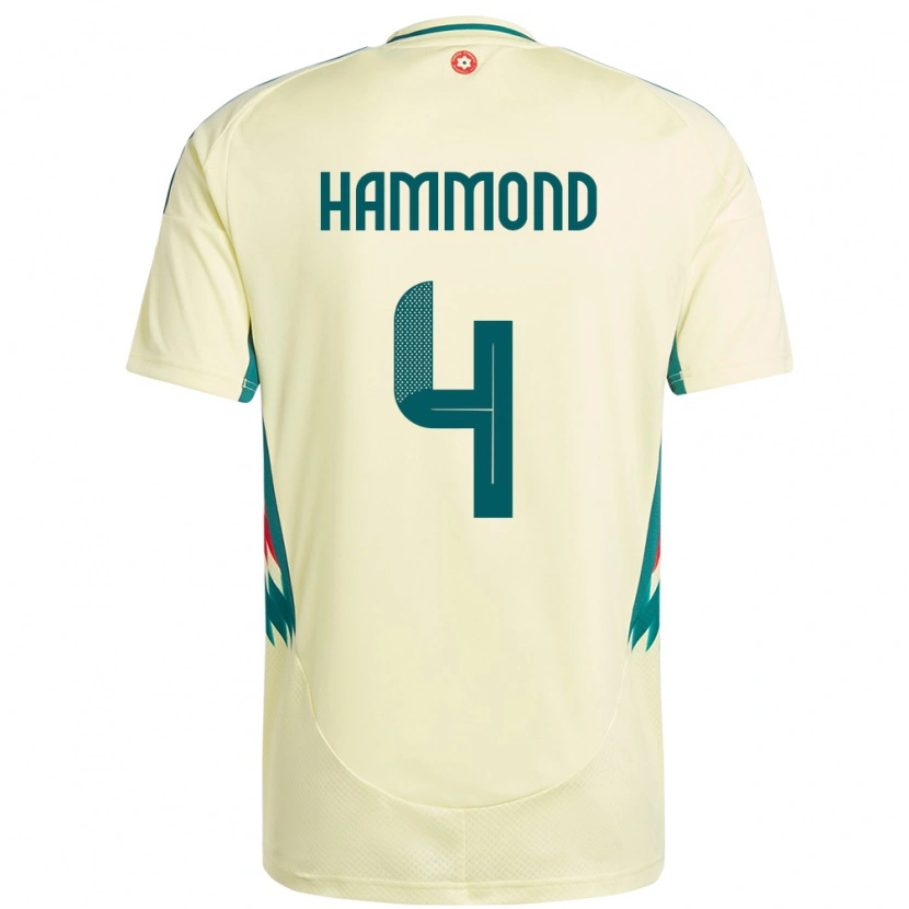 Danxen Donna Maglia Galles Ben Hammond #4 Beige Giallo Kit Gara Away 24-26 Maglietta