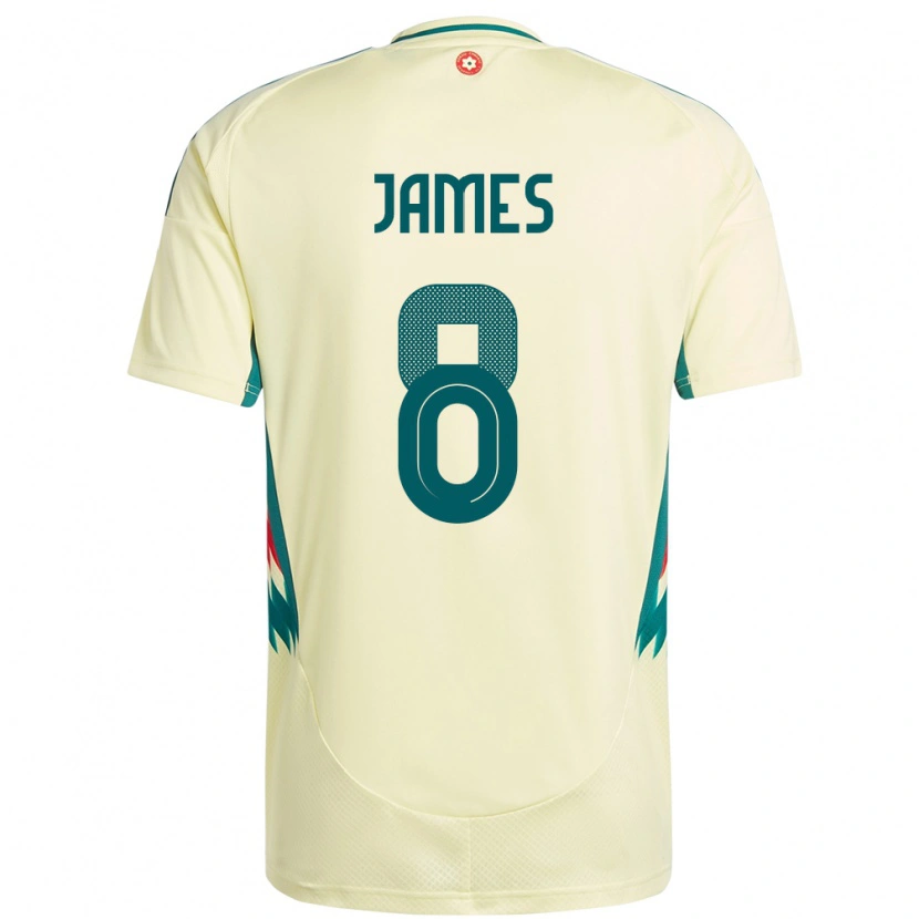 Danxen Donna Maglia Galles Angharad James #8 Beige Giallo Kit Gara Away 24-26 Maglietta