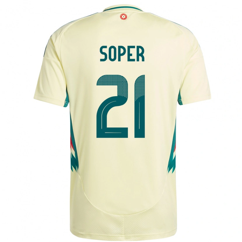 Danxen Donna Maglia Galles Poppy Soper #21 Beige Giallo Kit Gara Away 24-26 Maglietta
