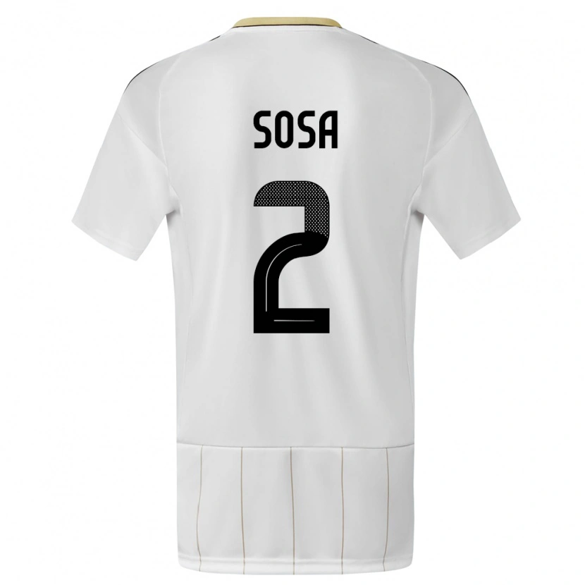 Danxen Donna Maglia Costa Rica Yerlan Sosa #2 Bianco Kit Gara Away 24-26 Maglietta