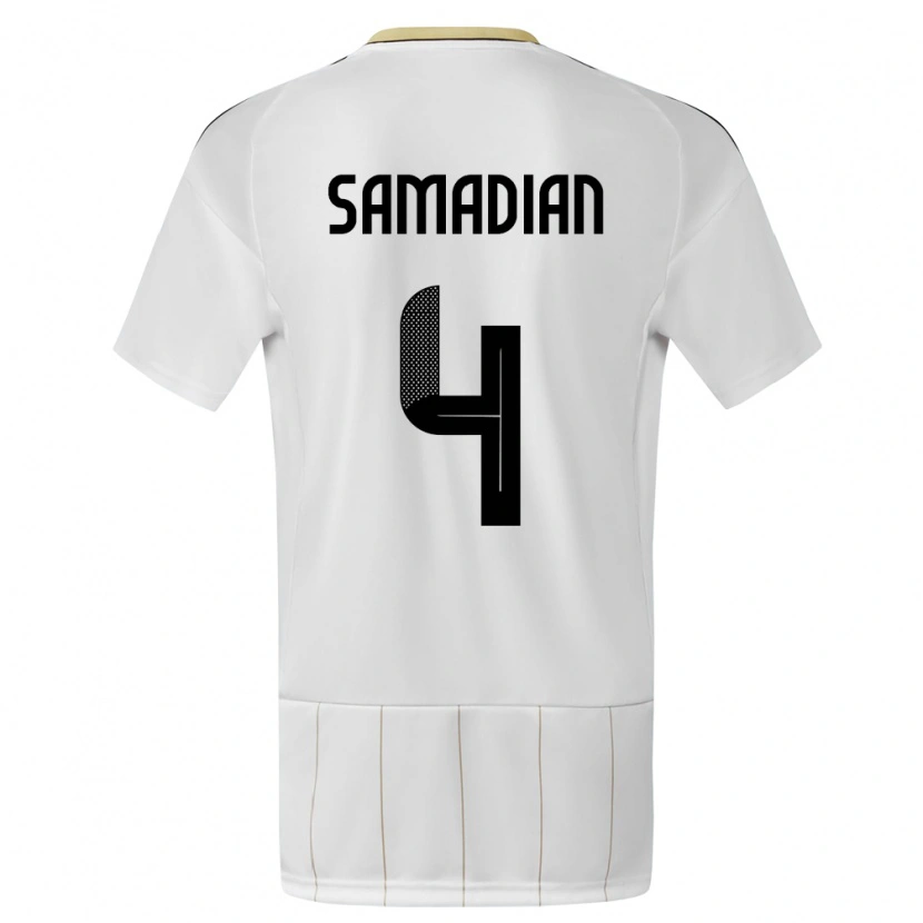 Danxen Donna Maglia Costa Rica Farbod Samadian #4 Bianco Kit Gara Away 24-26 Maglietta