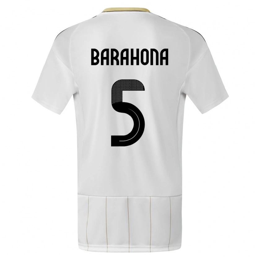 Danxen Donna Maglia Costa Rica Alberth Barahona #5 Bianco Kit Gara Away 24-26 Maglietta