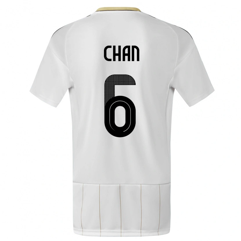 Danxen Donna Maglia Costa Rica Gabriel Chan #6 Bianco Kit Gara Away 24-26 Maglietta