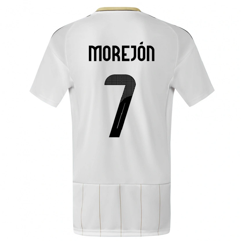 Danxen Donna Maglia Costa Rica Jorge Morejón #7 Bianco Kit Gara Away 24-26 Maglietta