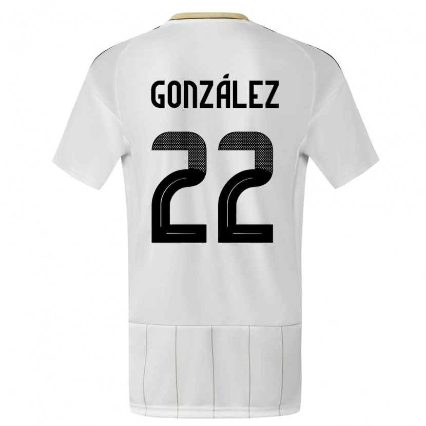 Danxen Donna Maglia Costa Rica Kenneth González #22 Bianco Kit Gara Away 24-26 Maglietta