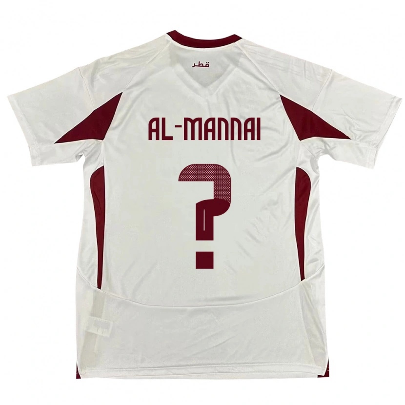 Danxen Donna Maglia Qatar Mohamed Al-Mannai #0 Bianco Kit Gara Away 24-26 Maglietta