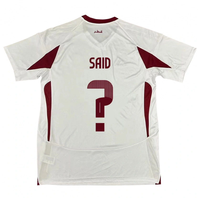Danxen Donna Maglia Qatar Fares Said #0 Bianco Kit Gara Away 24-26 Maglietta