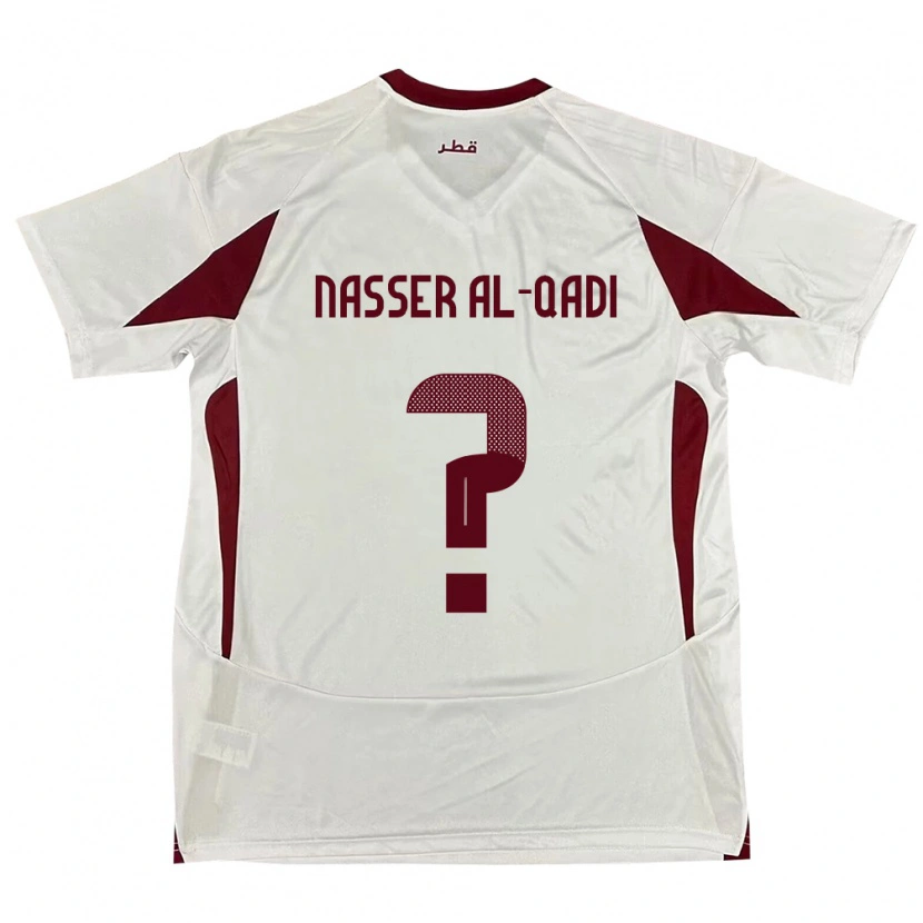 Danxen Donna Maglia Qatar Tameem Nasser Al-Qadi #0 Bianco Kit Gara Away 24-26 Maglietta