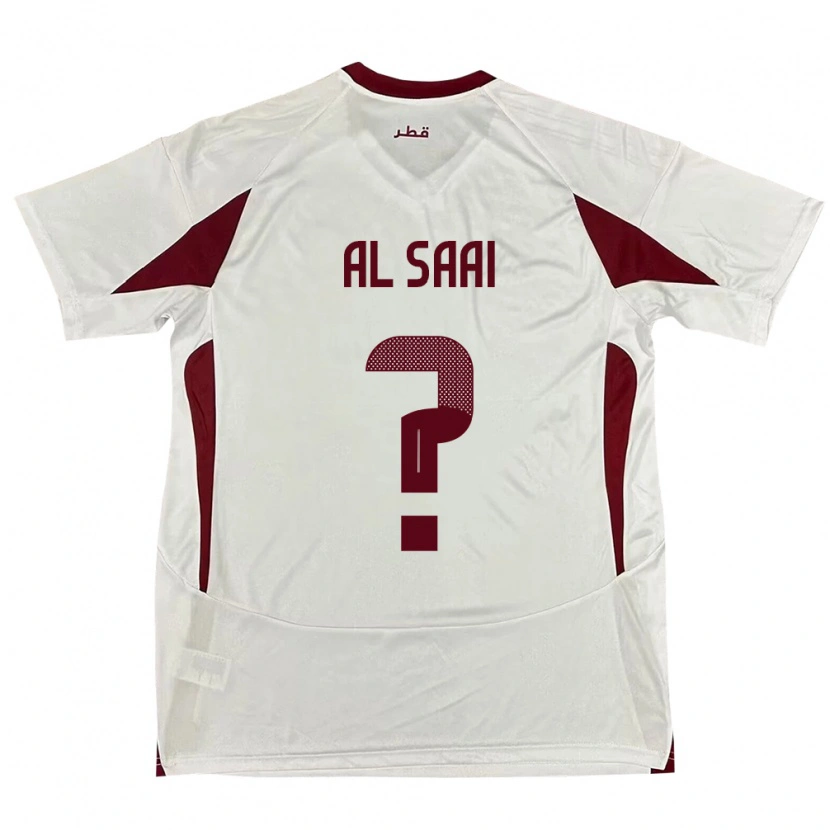 Danxen Donna Maglia Qatar Abdallah Al Saai #0 Bianco Kit Gara Away 24-26 Maglietta