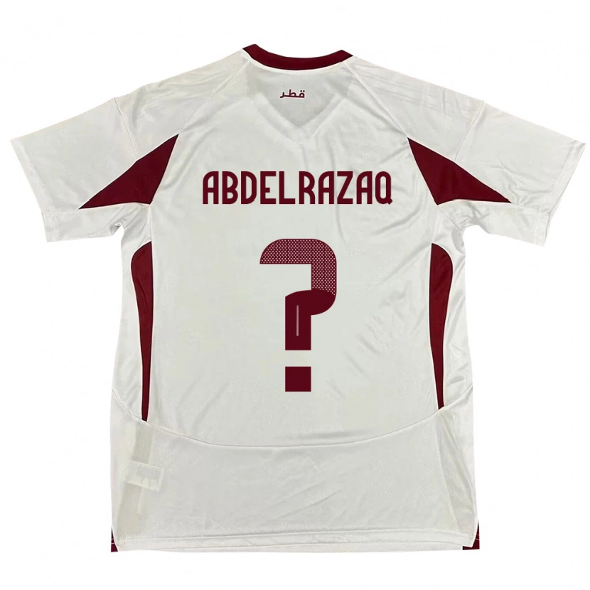 Danxen Donna Maglia Qatar Yussef Abdelrazaq #0 Bianco Kit Gara Away 24-26 Maglietta