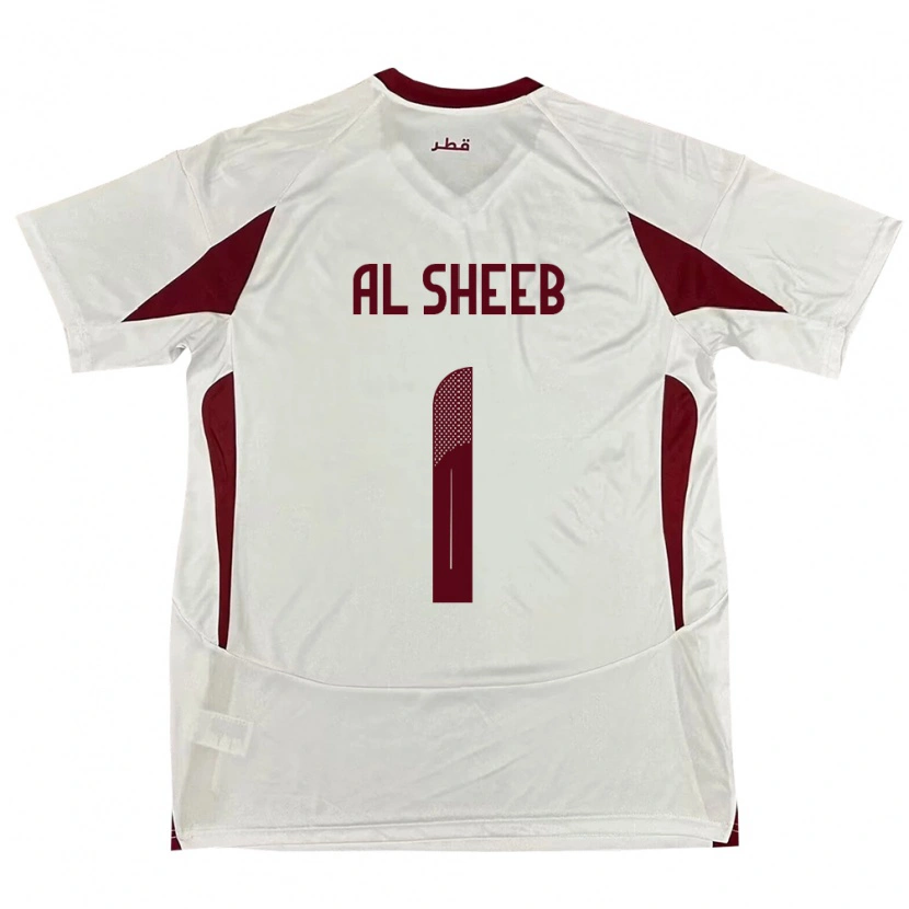 Danxen Donna Maglia Qatar Saad Al Sheeb #1 Bianco Kit Gara Away 24-26 Maglietta