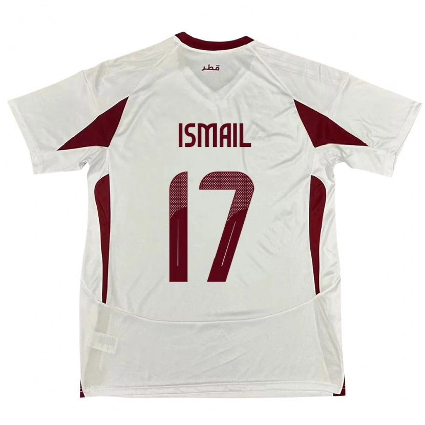 Danxen Donna Maglia Qatar Ismail Mohamad #17 Bianco Kit Gara Away 24-26 Maglietta