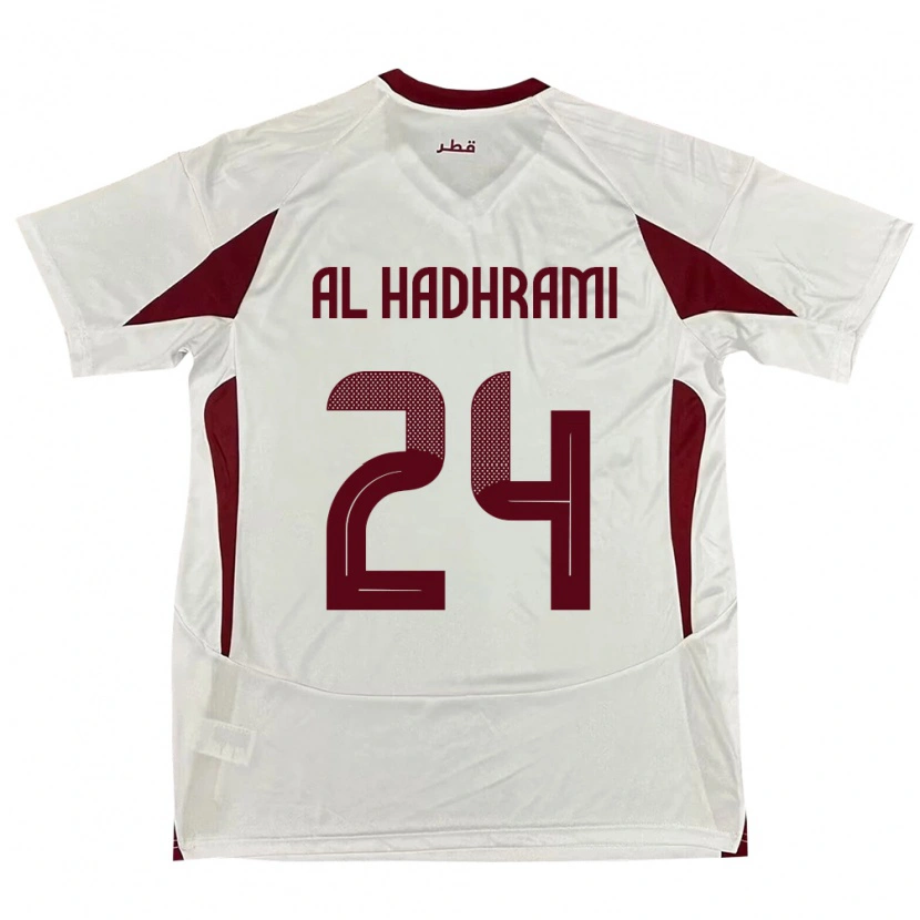 Danxen Donna Maglia Qatar Naif Abdulraheem Al Hadhrami #24 Bianco Kit Gara Away 24-26 Maglietta